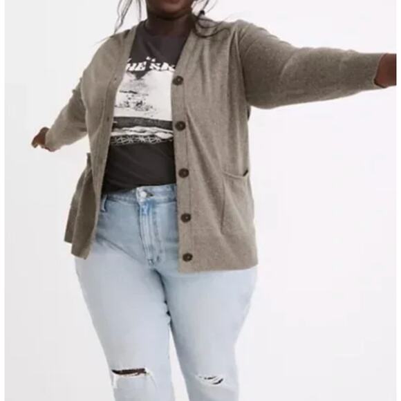 Madewell Cardigan Women Medium Grey Summersoft Maysfield Button Up Sweater - Picture 1 of 9